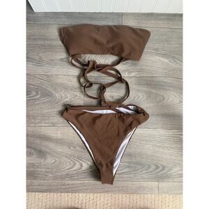 Princess Poly Swimsuit Women's Size 2 Brown Strappy One Piece, Beach, Tropical